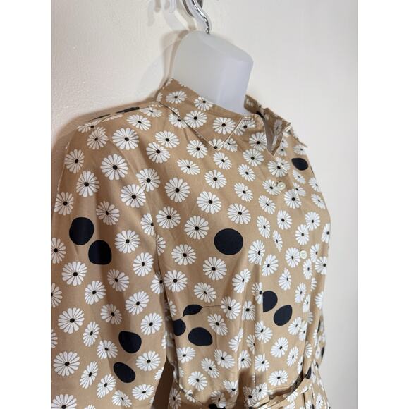 NWOT TALBOTS FLORAL DOT POPLIN SHIRTDRESS Size 12 P Coastal Preppy - Picture 4 of 13